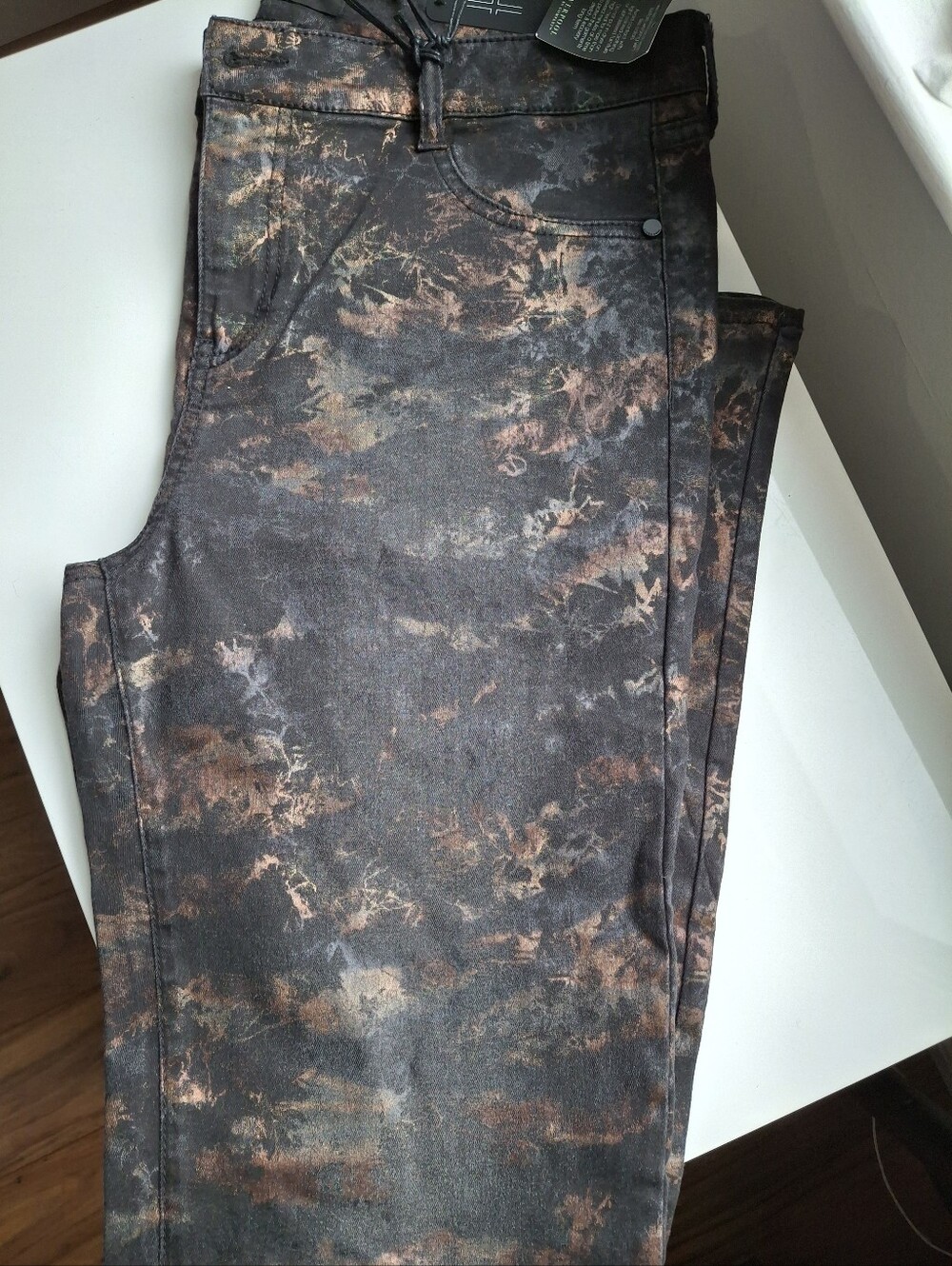 Liverpool Jeans Company Black with Brown Metallic Wash Leggings